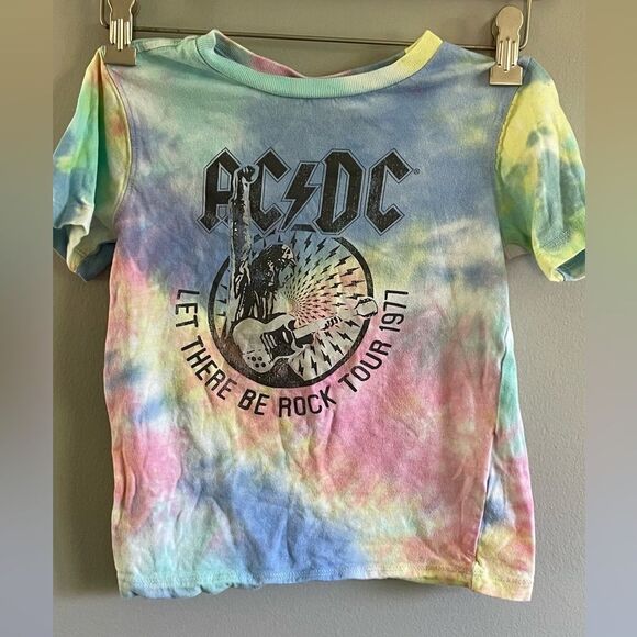 AC/DC Tie Dyed Rock Tour Tee Size 6 - Picture 1 of 7